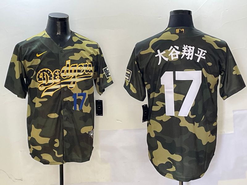 Men Los Angeles Dodgers #17 Ohtani Camo Joint Name 2025 Nike MLB Jersey style 20